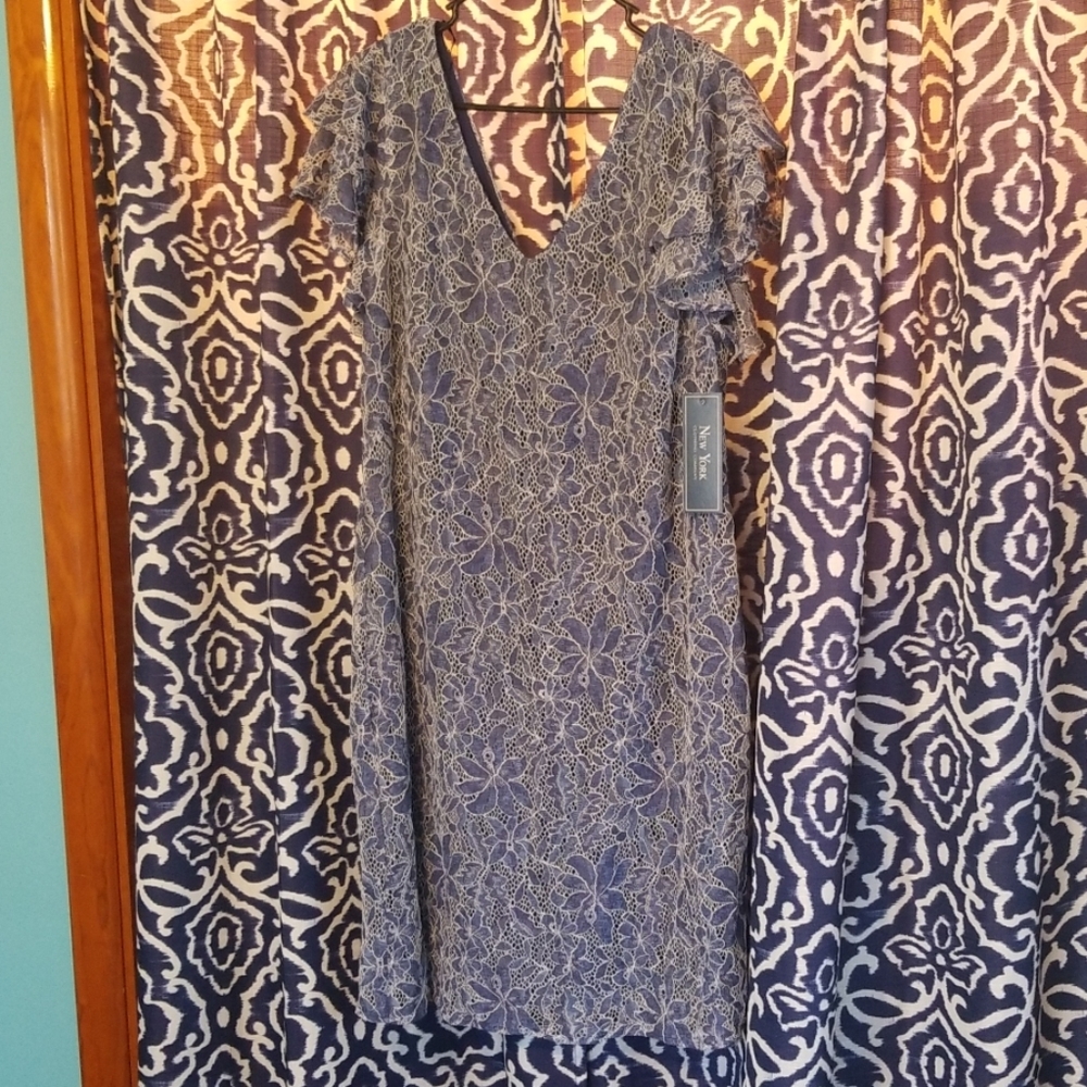 Lace Ruffled Sleeve Party Dress